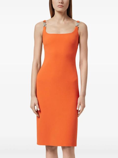 Versace scoop-neck midi dress - Orange