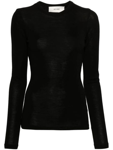 Róhe crew-neck long-sleeve t-shirt - Black - zdjęcie produktu nr 1