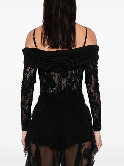 ZIMMERMANN Rebellion draped lace bodysuit - Black