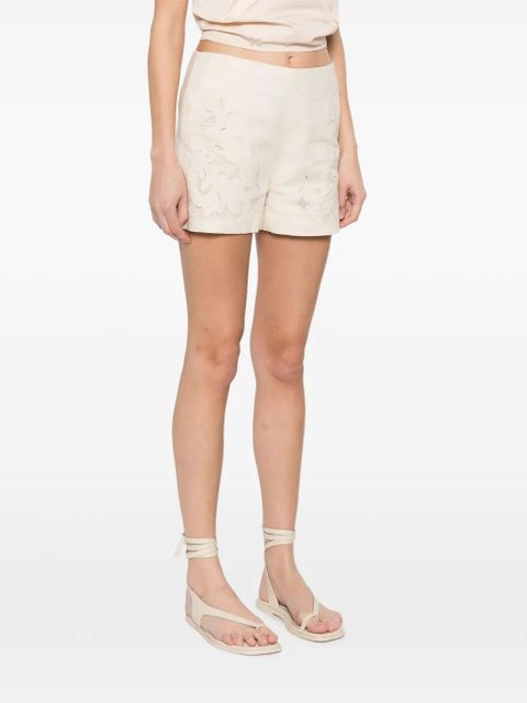 TWINSET floral-embroidery shorts - Neutrals