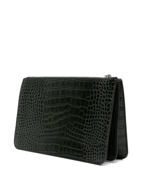 TOTEME threefold crocodile-embossed clutch - Green - zdjęcie produktu nr 2