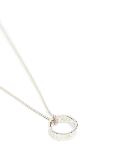 MM6 Maison Margiela logo ring pendant necklace - Silver
