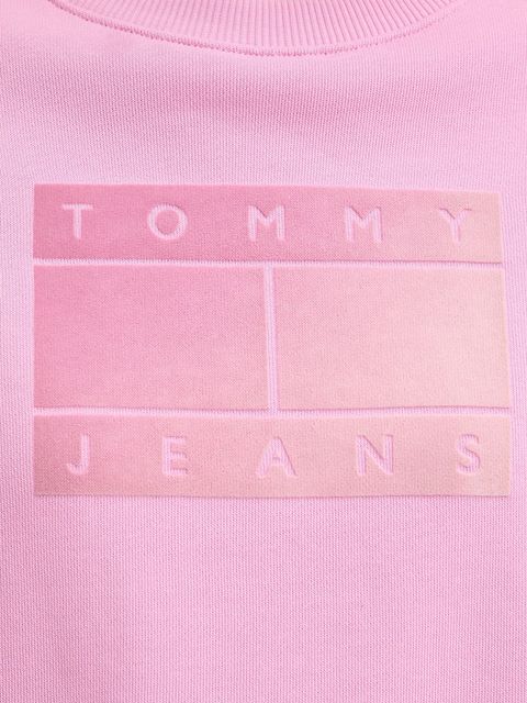 Tommy Jeans bluza bawełniana damska kolor różowy wzorzysta DW0DW21396