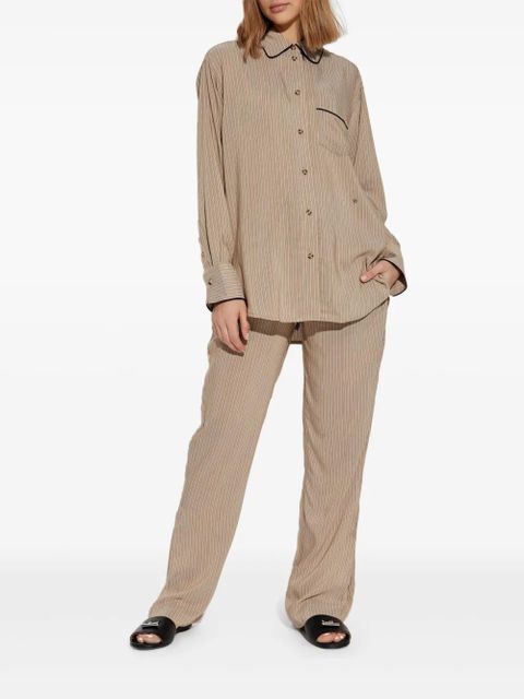 Victoria Beckham pleat-detail pyjama trousers - Brown - zdjęcie produktu nr 2
