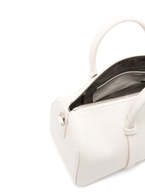 Longchamp logo-debossed leather tote bag - White