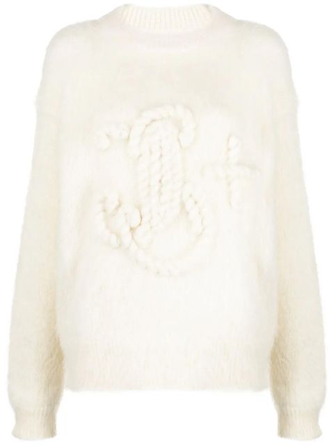 Jil Sander logo-embroidered chunky-knit jumper - White - zdjęcie produktu nr 1
