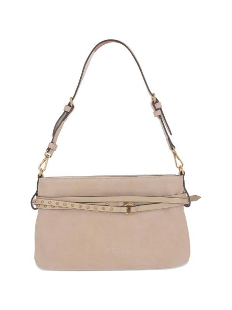 PINKO medium suede metal-logo shoulder bag - Neutrals - zdjęcie produktu nr 2
