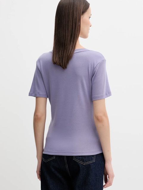 Tommy Hilfiger t-shirt bawełniany damski kolor fioletowy WW0WW40584