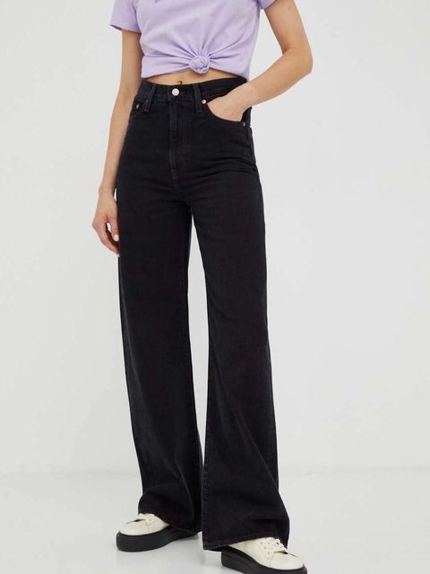 Levi's jeansy RIBCAGE WIDE LEG damskie kolor czarny - zdjęcie produktu nr 1