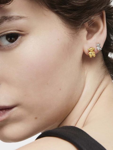 Tous kolczyki ze srebra pokrytego złotem Bold Bear