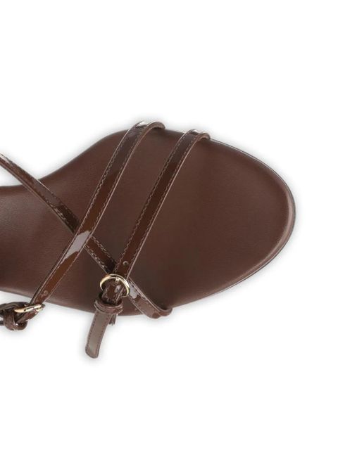 Miu Miu patent-leather buckle-detail sandals - Brown