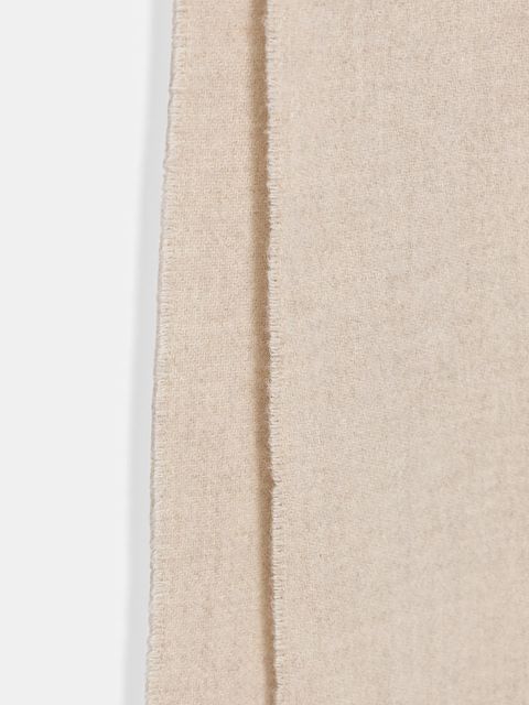 Marc O'Polo szalik wełniany kolor beżowy gładki 508805102065