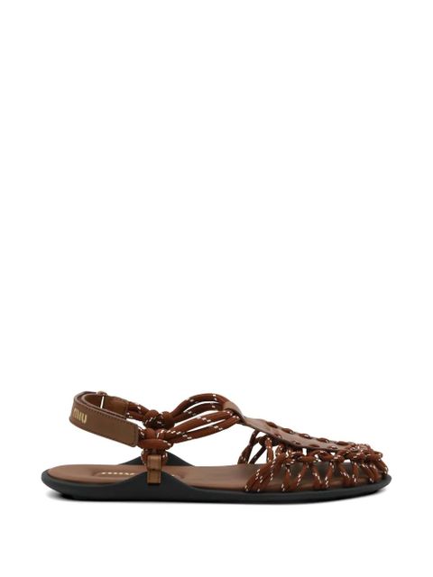 Miu Miu woven flat sandals - Brown - zdjęcie produktu nr 1