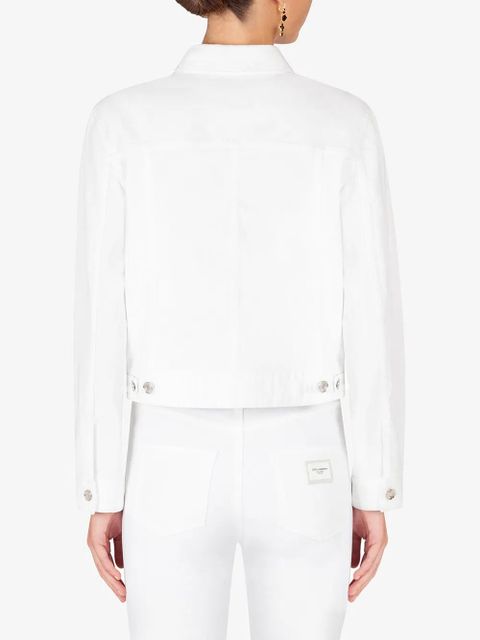Dolce & Gabbana logo-appliqué denim jacket - White