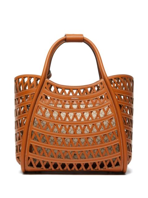 Max Mara small Marine laser-cut leather tote bag - Brown - zdjęcie produktu nr 1