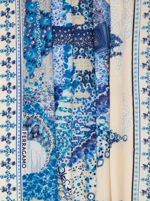 Ferragamo palazzo print silk scarf - Blue - zdjęcie produktu nr 2