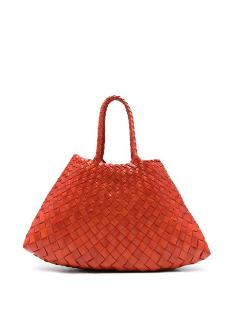DRAGON DIFFUSION small Santa Croce woven leather shoulder bag - Orange - zdjęcie produktu nr 1