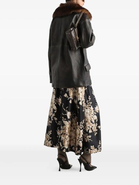 Dolce & Gabbana leather coat - Brown