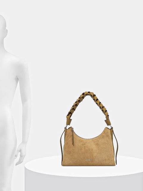 Coccinelle torebka zamszowa BOHEME SUEDE BIMATERIAL