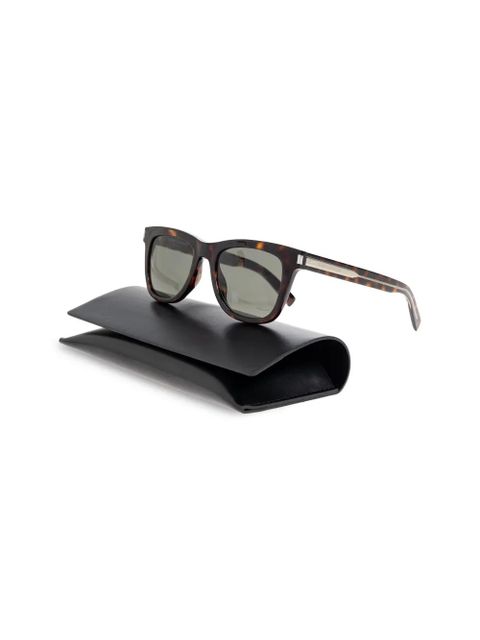 Saint Laurent Eyewear logo-engraved sunglasses - Brown