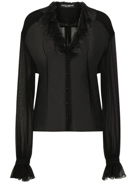 Dolce & Gabbana chiffon blouse - Black - zdjęcie produktu nr 1