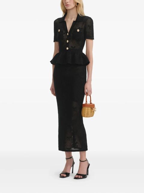 Self-Portrait crochet dress - Black