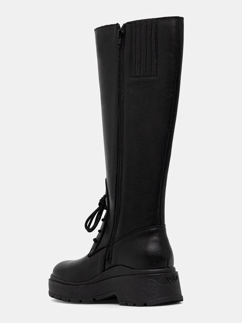 Liu Jo kozaki skórzane ANDREA 04 kolor czarny na platformie lekko ocieplone SF5125P010222222