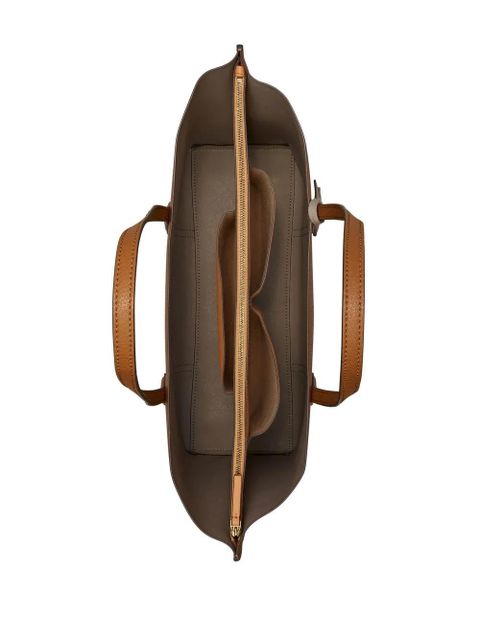 Tory Burch leather logo-print tote bag - Brown