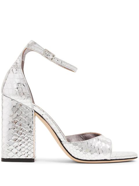 Paris Texas Fiona 100mm metallic-finish sandals - Silver - zdjęcie produktu nr 1