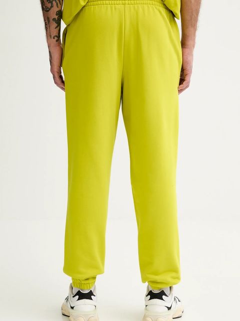 Pangaia spodnie dresowe bawełniane kolor zielony gładkie 10000295