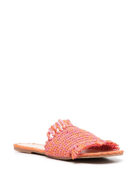 Manebi woven-raffia open-toe slides - Orange - zdjęcie produktu nr 2