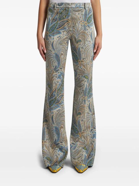 ETRO paisley-jacquard trousers - Blue