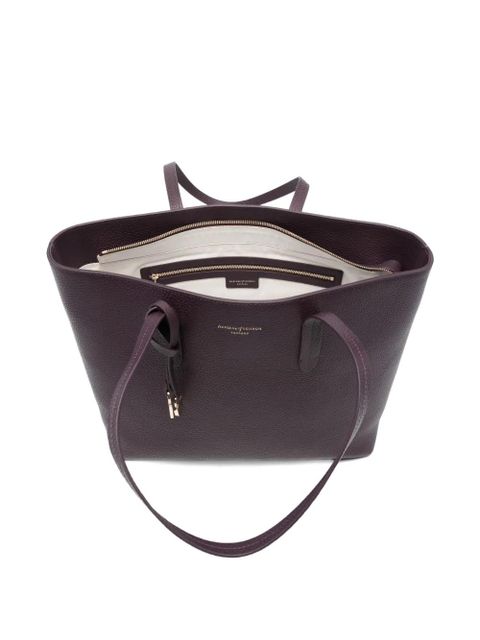 Aspinal Of London shield charm east west tote - Purple