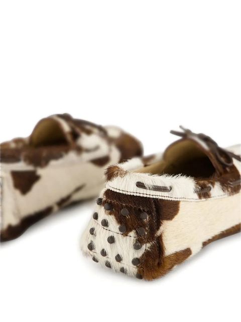 Le Monde Beryl Driver calf-hair loafers - Neutrals