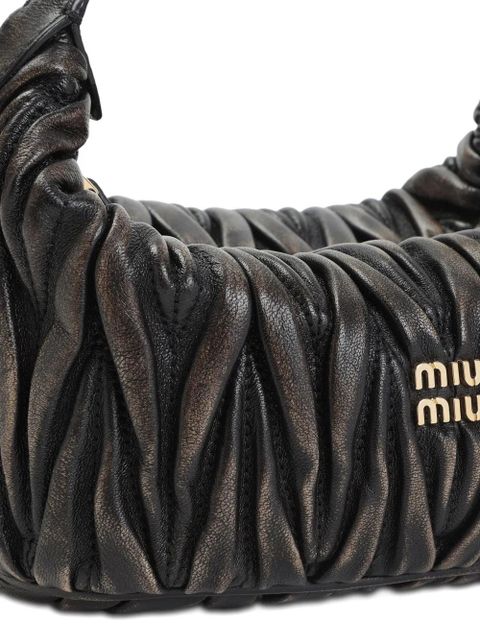 Miu Miu matelassé leather mini bag - Brown