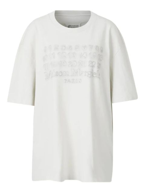 Maison Margiela numbers-embroidered T-shirt - White - zdjęcie produktu nr 1