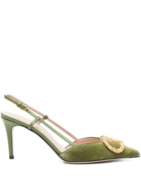 Valentino Garavani 80mm V-logo embellishment pumps - Green - zdjęcie produktu nr 1