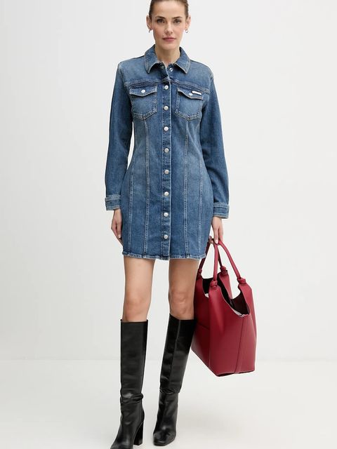 Calvin Klein Jeans sukienka jeansowa kolor niebieski mini dopasowana LV047D774G - zdjęcie produktu nr 2