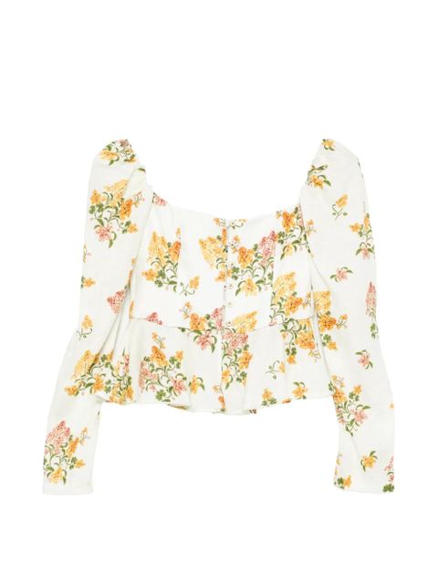 Agua By Agua Bendita Bromelia Cordillera floral corset top - White - zdjęcie produktu nr 1