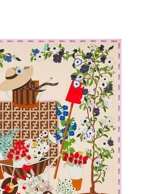 FENDI floral gardening silk scarf - Neutrals - zdjęcie produktu nr 2