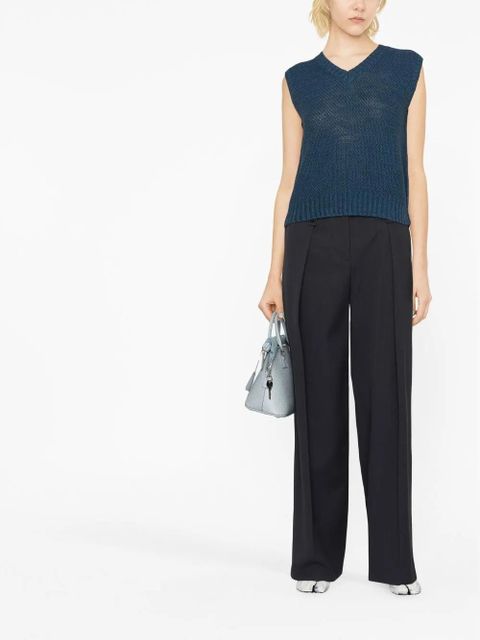 Maison Margiela basket-weave sleeveless sweatshirt - Blue - zdjęcie produktu nr 2