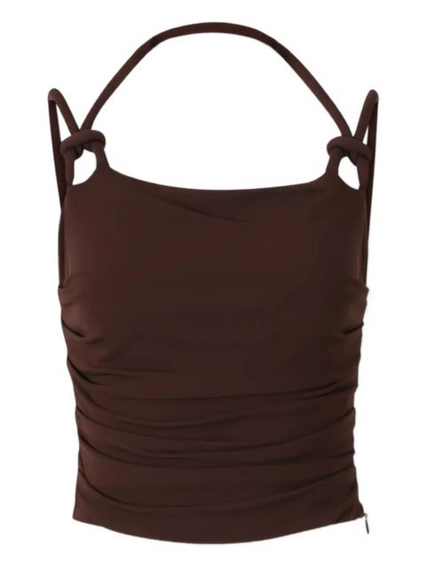 Cult Gaia knot-detail crop top - Brown - zdjęcie produktu nr 1