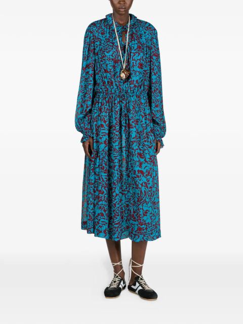 DRIES VAN NOTEN printed midi dress - Blue - zdjęcie produktu nr 2