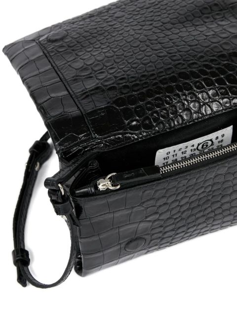 MM6 Maison Margiela small croco-embossed shoulder bag - Black - zdjęcie produktu nr 2