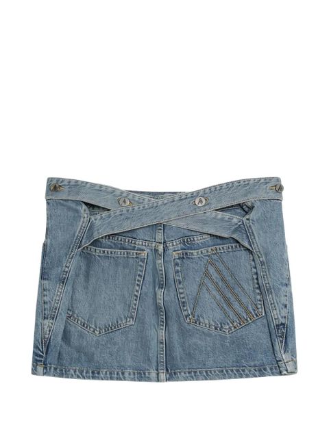 The Attico belted denim mini skirt - Blue - zdjęcie produktu nr 2