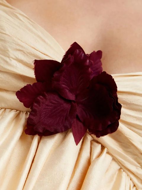 ZIMMERMANN Broszka ruffled silk dress - Neutrals