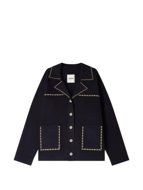 SANDRO stud-embellished cardigan - Blue - zdjęcie produktu nr 1
