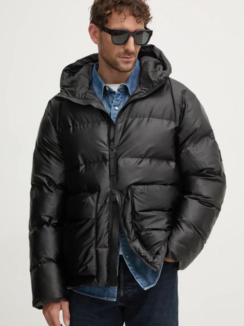 Rains kurtka Alta Puffer Cargo Jacket W3T3 kolor czarny zimowa 15350-84