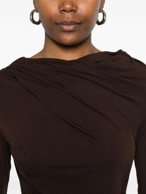 ENTIRE STUDIOS Drape long-sleeve top - Brown
