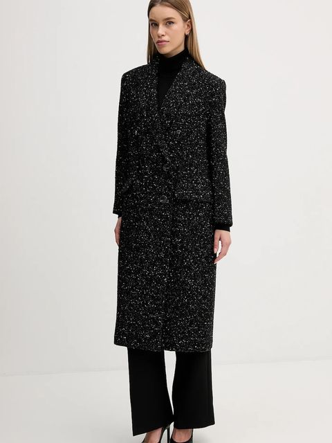 Sisley płaszcz z dodatkiem wełny kolor czarny 2YABLN06D